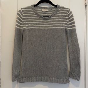 Grey & White sweater from LOFT